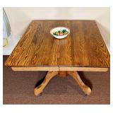 42" Square Oak Dining Table on Castors