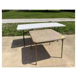 Two Folding Tables, Rectangular and Square