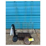 Kitchenware Assortment Including Cast Iron Cornbread Pans, Skillet, and Wine Opener