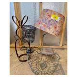 Assorted Household Items Including Lamps and Metal Sculpture