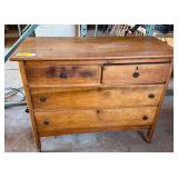 Rustic Wood Dresser with Drawers on Castors