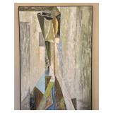 Large Abstract Expressionist Framed Oil Painting on Canvas