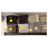 Assorted Plastic Storage Bins and Totes