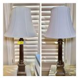 Pair of Classical Column Form Table Lamps