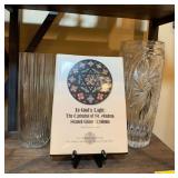 In God's Light: The Cathedral of St. Andrew Stained Glass Windows Book with Two Crystal Vases
