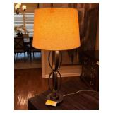 Uttermost Table Lamp with Double Ring Metal Body and Fabric Shade