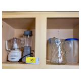 Cuisinart Mini-Prep Plus Food Processor, Hamilton Beach Blender, and Assorted Pitchers
