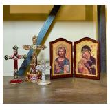 Religious Collection with Fitz and Floyd Cross and Icons