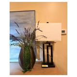Modern Geometric Metal Table Lamp with Rectangular Shade