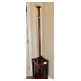 Dark Wood Coat Rack with Integrated Umbrella Stand