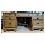 Riverside Furniture Corp Wood Executive Office Desk with Multiple Drawers