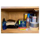 Office and Cleaning Supplies Assortment including Envelopes, Tapes, and Screen Cleaner
