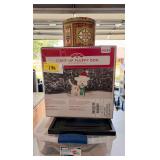 Lot of Holiday and Home Decor Items Including Light-Up Fluffy Dog and Storage Tote