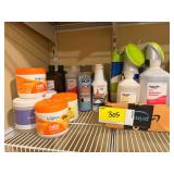 Assorted Household Cleaning Supplies, Odor Eliminators, and First Aid Liquids