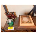Assorted Golf Themed Decor and Collectibles Lot including Bookends, Snow Globe, and Framed Art