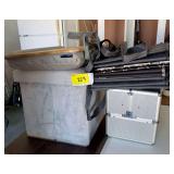 Lot of Assorted Home Organization and Office Accessories Including Storage Ottoman, Lap Desk, Cosmetic Case, and Reusable Bags