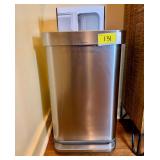 Simplehuman Stainless Steel Step Trash Can with Liner Pocket and Trash Bags