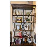 Industrial Style Wooden and Metal Bookshelf- Contents Not Included