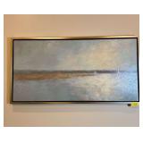 Large Framed Coastal Landscape Canvas Art with Sailboats