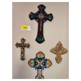 Collection of Four Decorative Wall Crosses