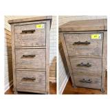Set of 2 Recycled Solid Wood File Cabinets