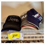 Lot of Assorted Baseball Caps and Hats including Jeep, AR, and Never Walk Alone