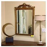 Uttermost Abstract Metal Sculpture, Table Lamp and Decorative Wall Mirror