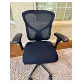Black Ergonomic Mesh Task Chair with Adjustable Armrests and Casters