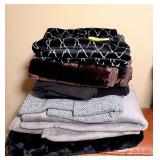 Assorted Throw Blankets Including Noble Excellence Faux Fur and St. Bernard Healthcare
