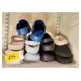 Assorted Footwear Lot of Slippers and Clogs in Multiple Sizes