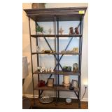 Industrial Style Wooden and Metal Open Display Bookshelf- Contents Not Included