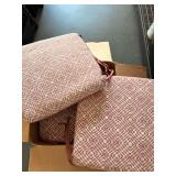 Boxed Set of Pink Geometric Print Chair Cushions with Ties
