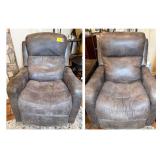 Pair of Gray Power Reclining Chairs with USB Ports