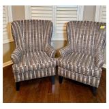 Alexvale Moondance Copper Patterned Wingback Chairs, Set of 2