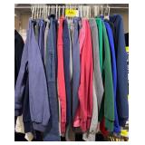 Lot of Assorted Brand Hoodies, Sweaters, and Apparel Items - Various Sizes