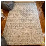 Large Area Rug with Traditional Medallion Pattern in Gray and Tan