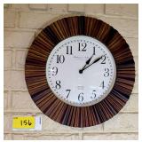 Sterling & Noble Clock Company Wall Clock with Fluted Wood Tone Frame