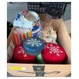 Assorted Household Kitchenware and Party Supplies Box