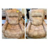 Power Recliner Chair in Brown Microfiber Upholstery