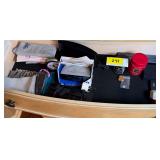Assorted Jewelry Care Lot Including Clocks, Cleaners, Polishing Cloths, and Empty Presentation Boxes
