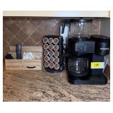 Keurig Coffee Maker Bundle with Pod Carousel and Wood Caddy