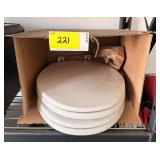 Set of Four White Round Bowl Toilet Seats
