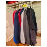 Assorted Apparel Lot of Sweatshirts, Pullovers, and Shirts in Various Sizes