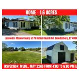 HOME - 1.6 ACRES - ONLINE BIDDING ONLY ENDS TUES., MAY 28TH @ 4:00 PM EDT
