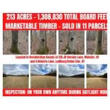 213 ACRES - 1,308,830 TOTAL BOARD FEET - MARKETABLE TIMBER - SOLD IN 11 PARCELS - ONLINE BIDDING ONLY ENDS THURS., MAY 30TH @ 4:00 PM CDT