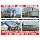 2 STORY HOME - GARAGE - LOT - OHIO RIVER VIEW - ONLINE BIDDING ONLY ENDS WEDS., MAY 28TH @ 4:00 PM CDT