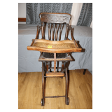 Wooden Convertible High Chair and Stroller
