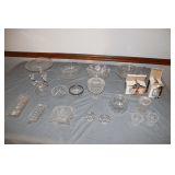 Glass Cake Plate, Butter Tray, Serving Tray, Candy Dishes, Bowls, and Misc. Glassware