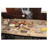 Plastering Hawk, Putty Knives, Drywall Sandpaper, Sanders, Saws, Screws, Duffle Bag, and Misc.