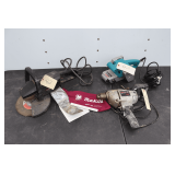 Craftsman 1/2 Inch Corded Drill, Craftsman 9 Inch Disc Sander, and Makita Belt Sander